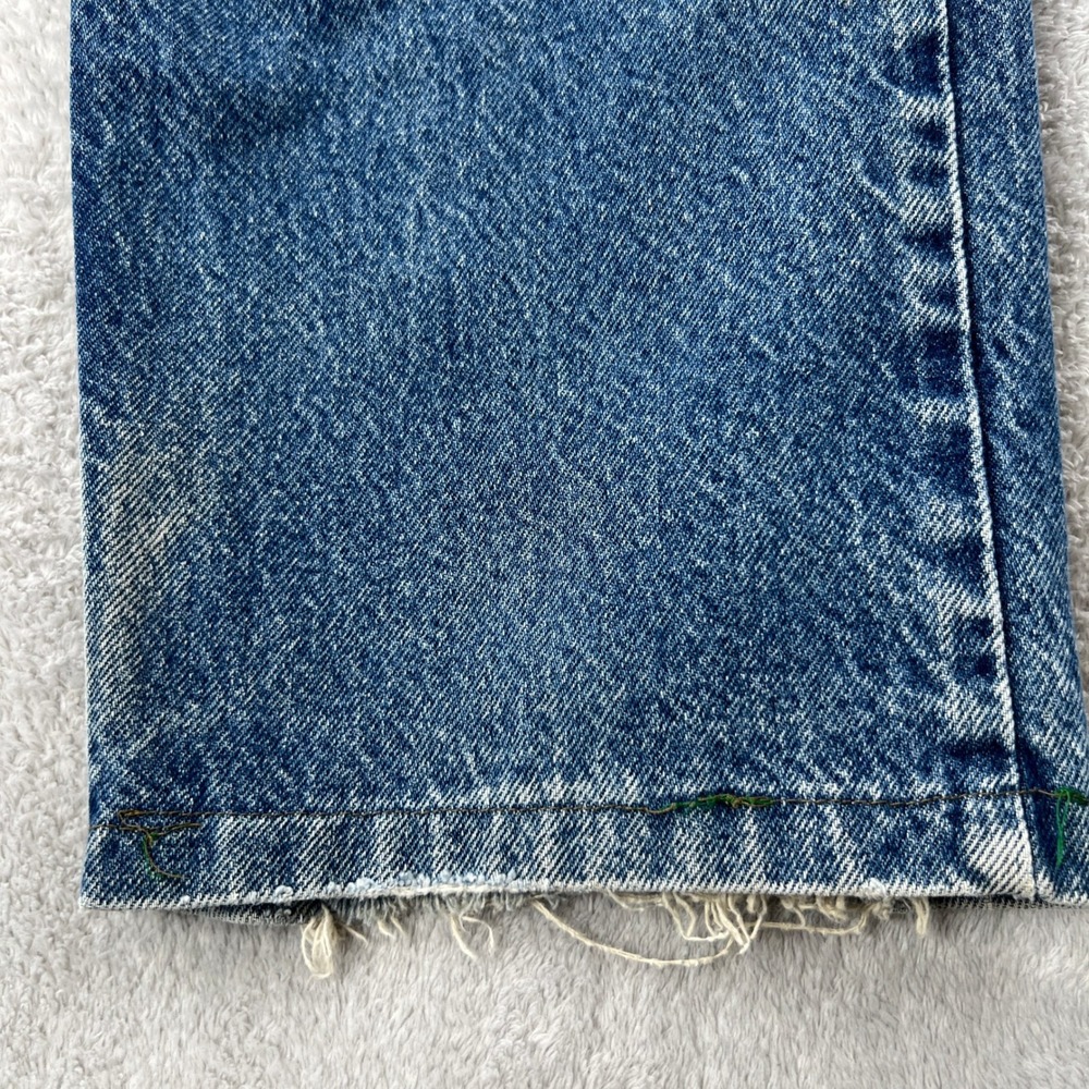 Levi's Orange Tab 505 Straight Leg 36x28 Blue Vintage Distressed Whisker Fade - Picture 4 of 16